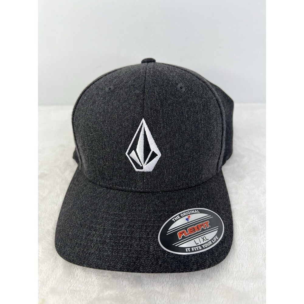 Volcom Flexfit Hat Fitted Stone Heather Black Mens Size L/XL Stretch New